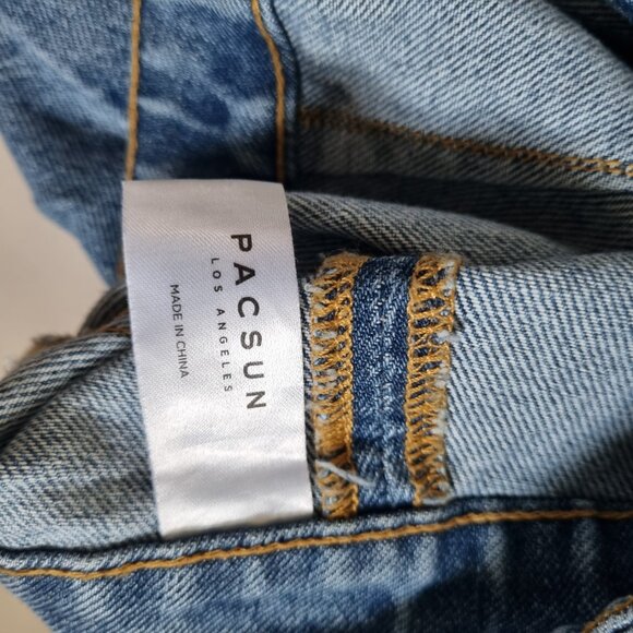 PacSun Light Wash Denim Mini Skirt with Exposed Back Zipper Size 27 - Picture 5 of 6